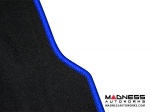 smart fortwo Floor Mats - 453 model - Blue Binding w/ smart silhouette